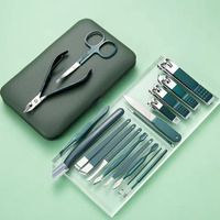 7/10/12/18Pcs Manicure Set Stainless Steel Nail Cutter Fingernail Clippers Trimmer Eyebrow Scissor Tweezers Ear Spoon Facial Car