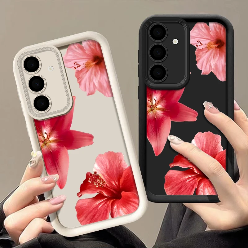 Realistische Blumen-Blumenhülle für Samsung Galaxy S25 Edge S24 FE S23 S22 Ultra Plus A17 A56 A16 A36 A15 A55 A54 Weiche Handyhülle