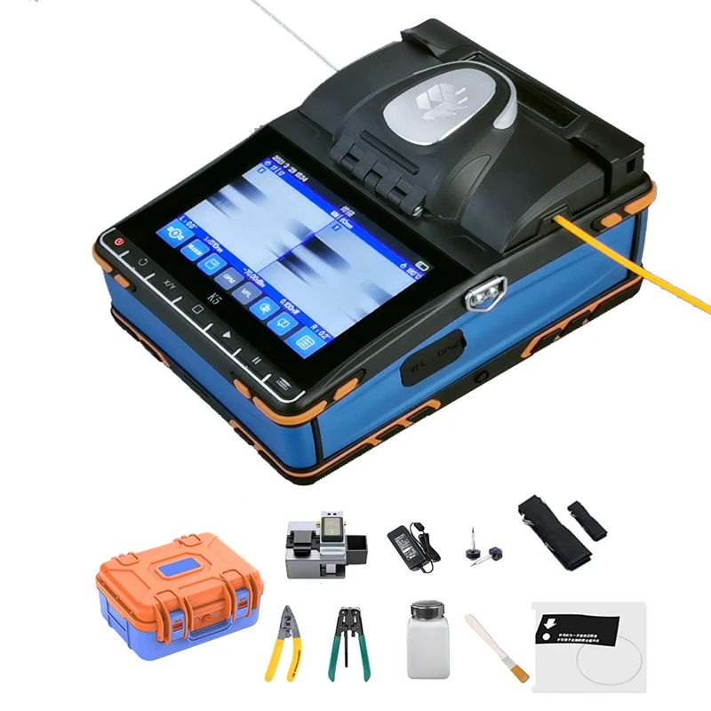 

K5 optical fiber fusion splicer with touch screen OPM and VFL available in English, French, Spanish, Portuguese,Russian Italiano