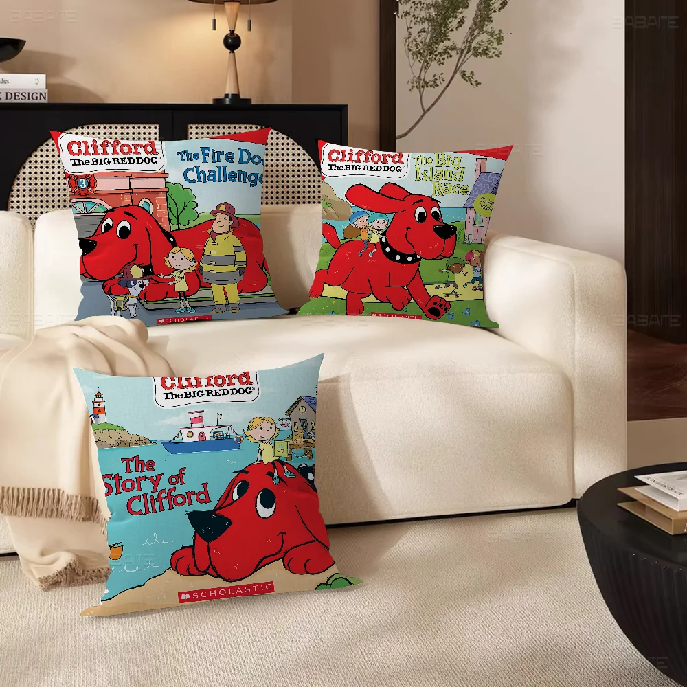 Cartoon Clifford The Big Red Dog Cushion Cover 30x50 Polyester Sofa Cushion Decorative Throw Pillows Home Decoration Pillowcover