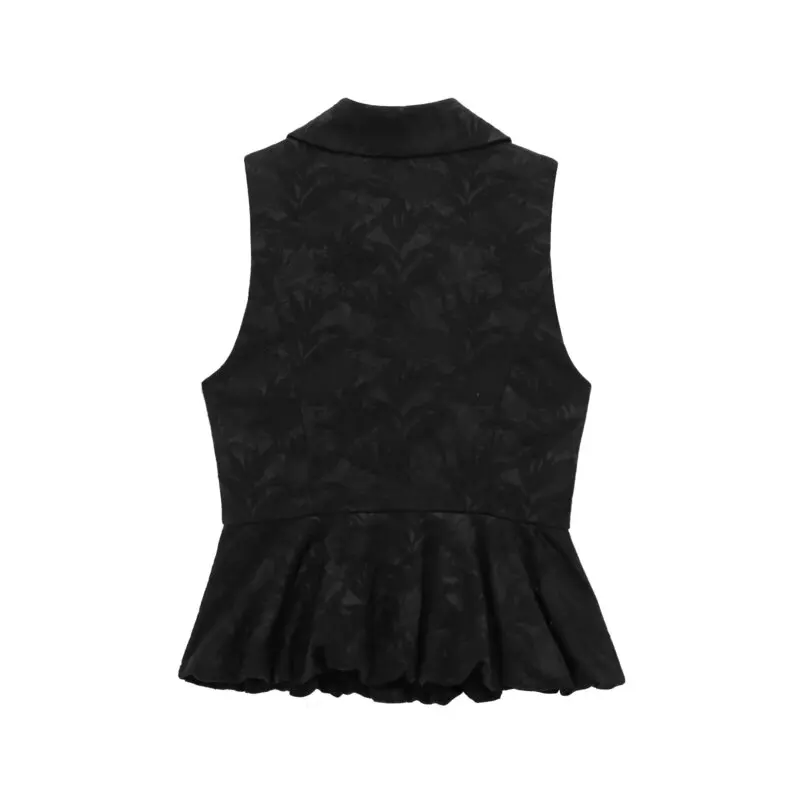 تي شيرت نسائي بتصميم بالون بدون أكمام مطرز لربيع 2025، سترة متعددة الاستخدامات بطول عادي 272559