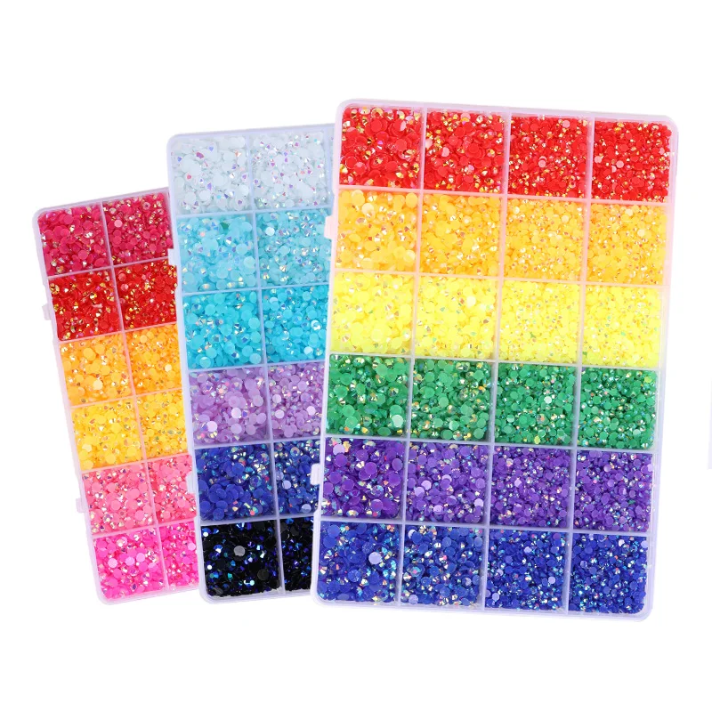 

19800pcs Resin Flat Back Rhinestones Mixed Color Kits Resin Rhinestones For Needlework Diy Crafts Crystals Accessories Stones