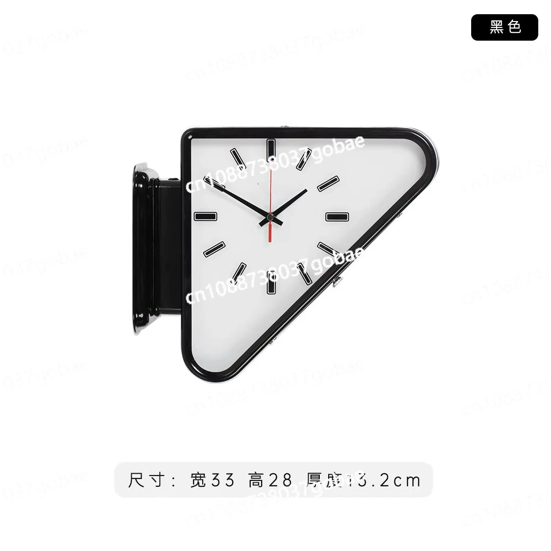 Living Room Minimalism Clocks Two-sided Wall Clocks Triangle Modern Clock Mechanism Silent Design Clock Watch for Decoration view 6