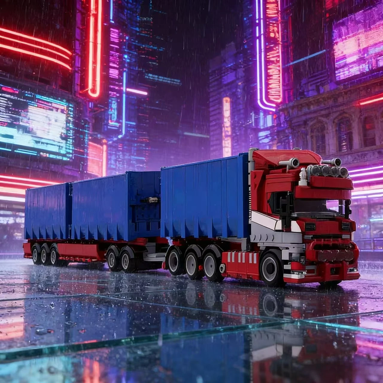 Moc cidade transporte carro caminhão técnico scania r650 v8 modelo blocos de construção swedisch combinação veículos tijolo brinquedo diy presente do miúdo