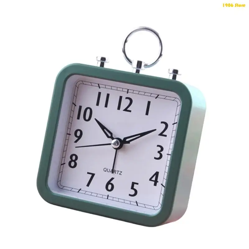 U1JB Decorative Analog Alarm Clock Plastic Case Retro Desk Clock Battery Operated For Indoor Outdoor Activity