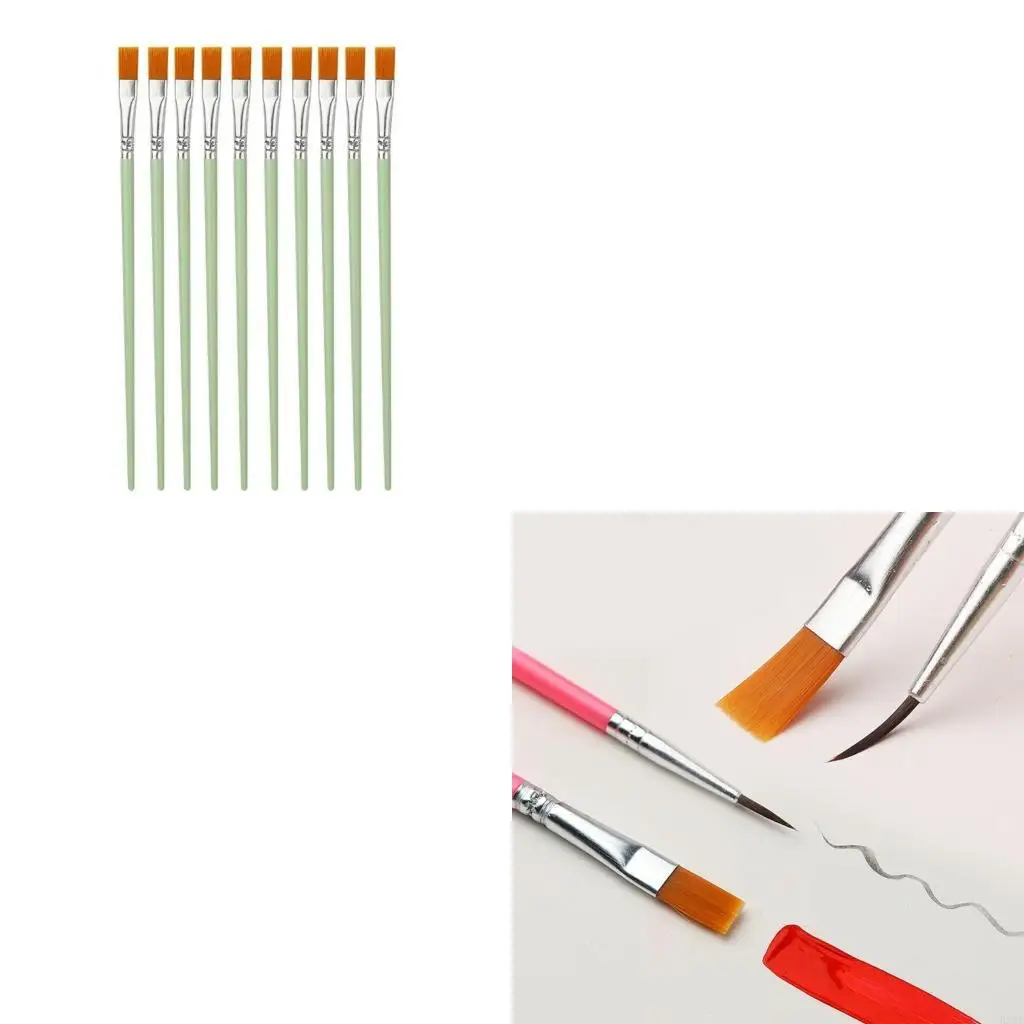 

10 Pieces Paint Brushes Profession Paint Brush Round Pointed Tip Nylon Brush Set