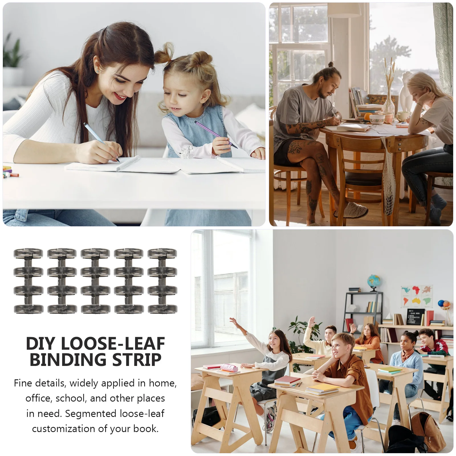 

10Pcs Loose Leaf Binder Snap Plastic Segmented Four-Hole Binder Clips for File Organization Scrapbook Book Supplies