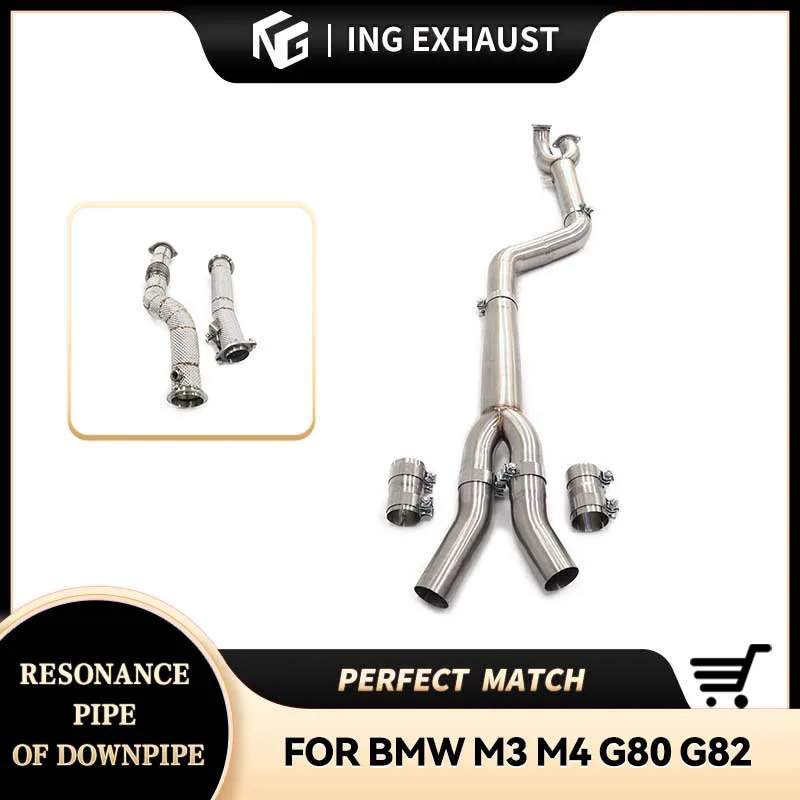

ING SS304 Middle Pipe +downpipe for BMW M3 M4 G80 G82 Accessories Up grade Performance Auto motor Exhaust System