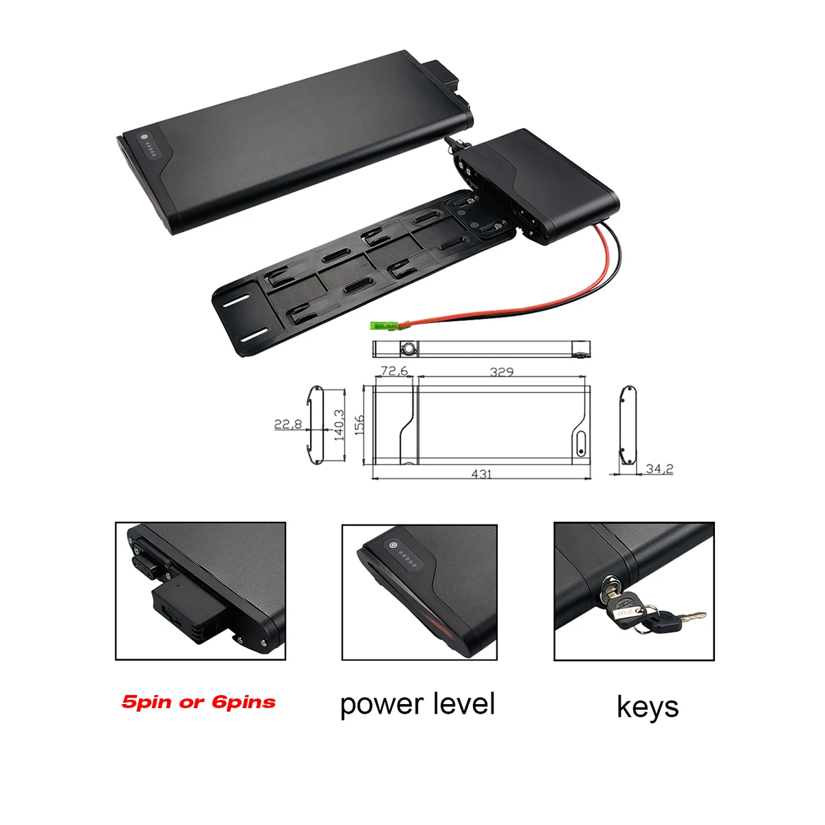 Ultra Slim 36V 24V 7.8Ah 9.6Ah 10.5Ah 12Ah 14Ah for Akku Allegro Cilo Helkama Leopard Carrier City Ebike Replacement