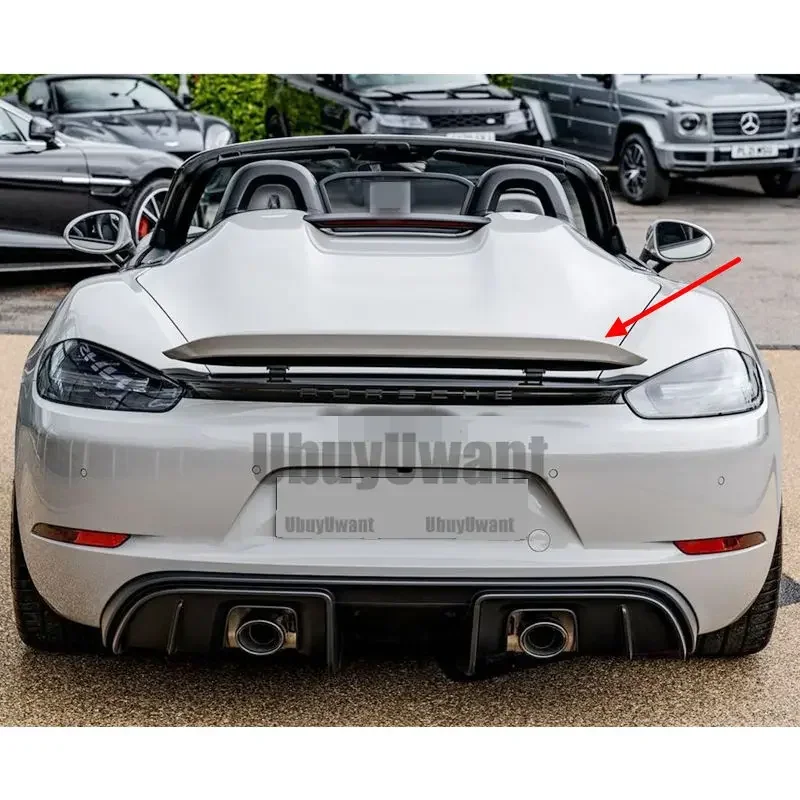 Für Porsche 718 Boxster Base S Coupé & Cayman 16-22 Heckspoiler aus Echtcarbon Kofferraumdeckel-Verkleidung Dachspoilerlippe