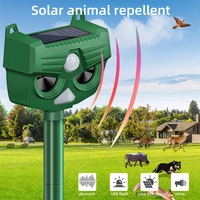 Ultrasonic Animal Repellant Cat Dog Insect Repellant Solar Powered Rechargeable Garden Waterproof Animal Deterrent For Farm Yard