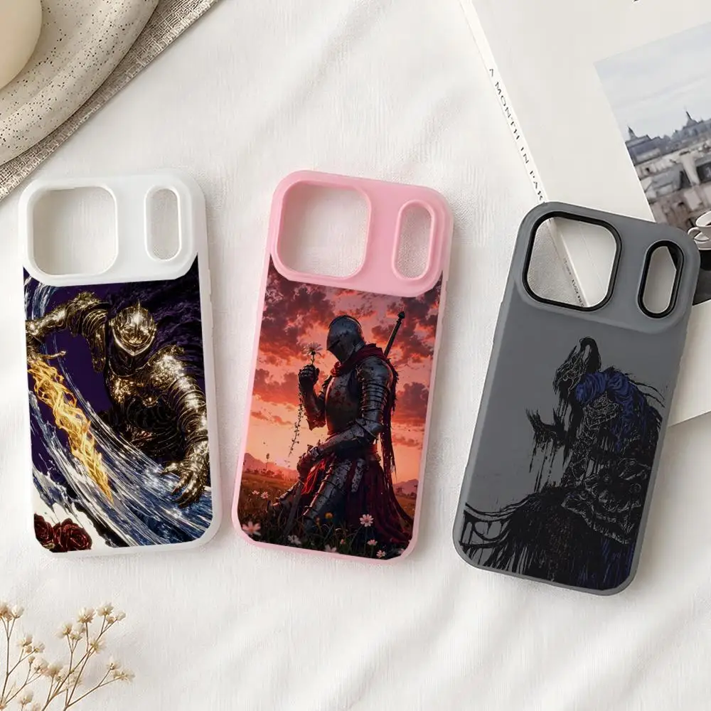 Funda para Teléfono Dark Fantasy Game D-Dark S-Souls para iPhone Serie 11-17, Transparente Mate, Protección Total, Colorida, 2 en 1