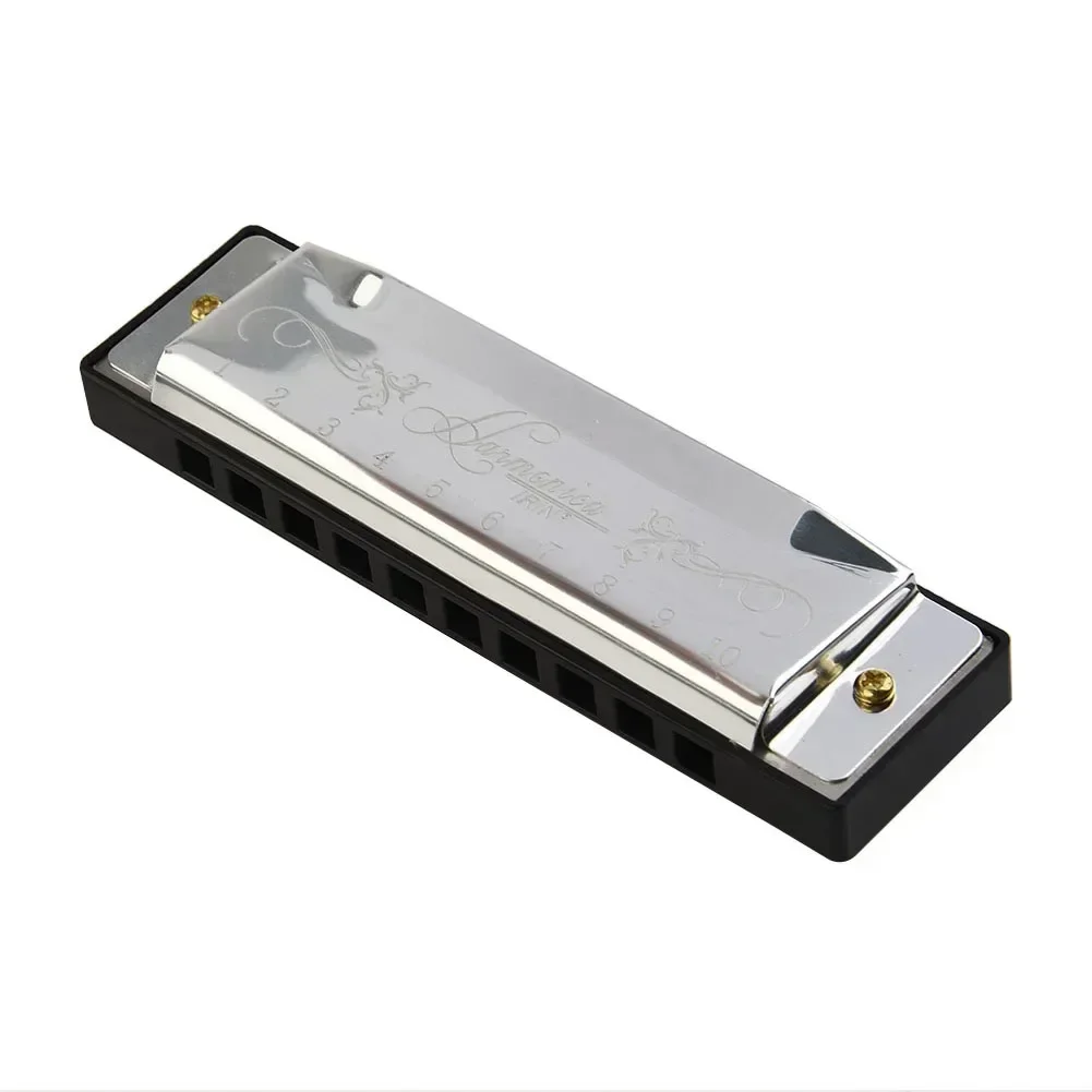 Tremolo Harmonica Harmonica Musical Instruments 10 Hole 20 Tone 10.4cmx2.8cm Stainless Steel Cover Wind