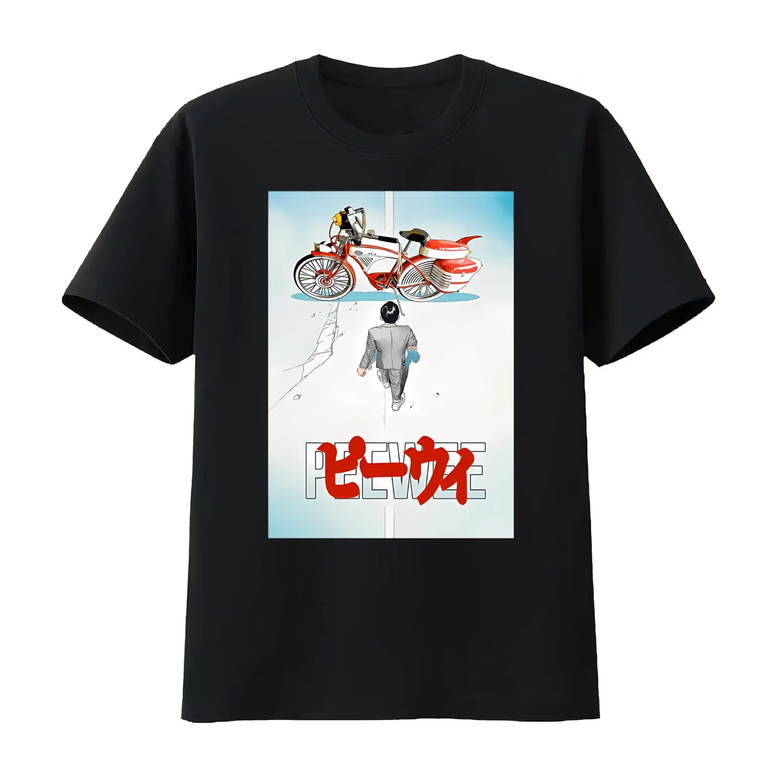Peewee Akira Style T-Shirt Summer Casual Cotton Tee Oversized Streetwear Tops Vintage Graphic Print Loose Fit Short Sleeve