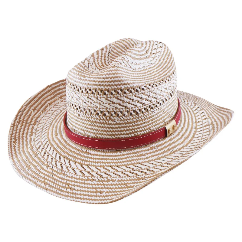

Fashionable Casual Lace-up Wide-brimmed Hand-woven Hollow Denim Straw Hat For Outdoor Travel Sun Protection And Shading
