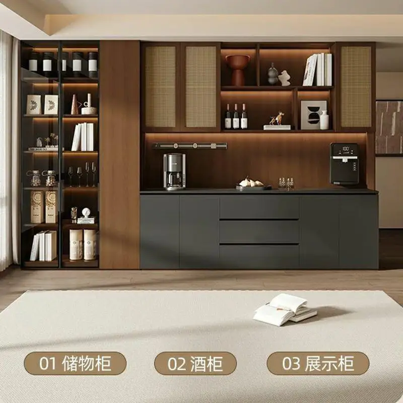 Edge cabinet integrated wine cabinet rack tea high cabinet multi-functional locker