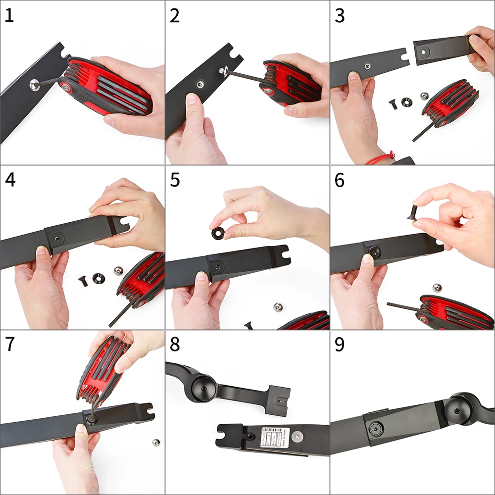 Adaptador Universal Arco Arco Membro, 9in 1 Conjunto de Chave Allen, na Interface F, ILF, Multi-Ferramenta Acessórios