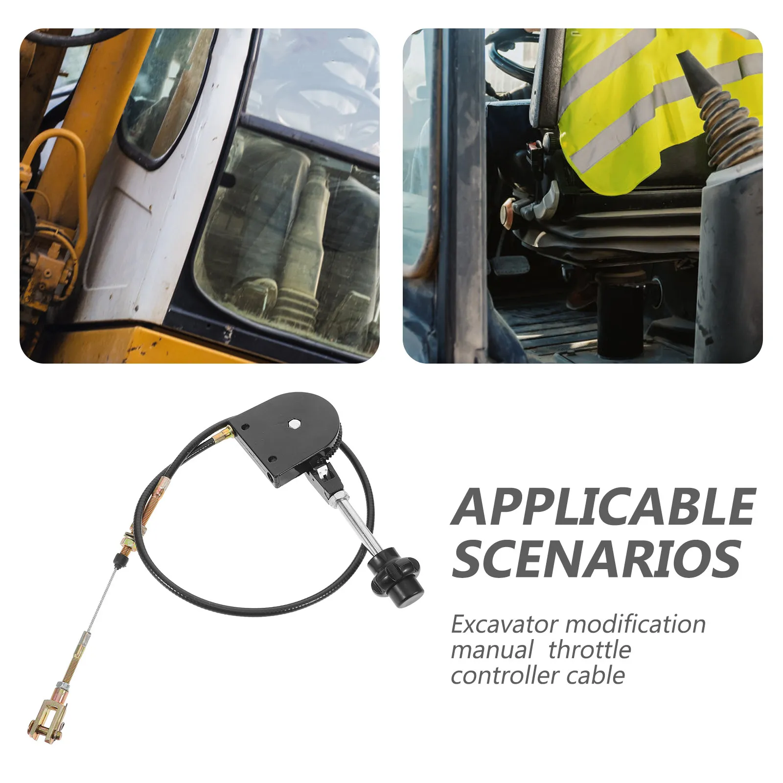 Hand Throttle Control Lever 1M Long Manual Excavator Push-Pull Cable Replacement For Heavy Construction Equipment