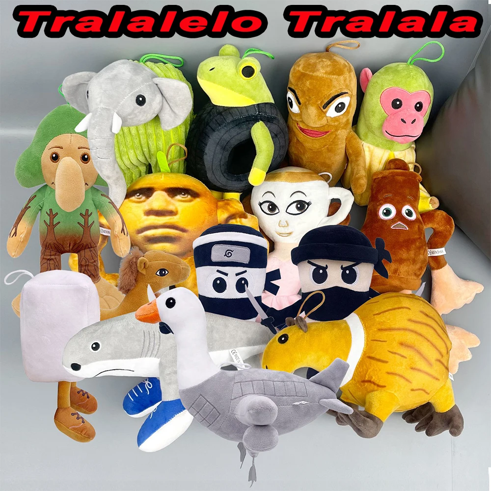 37style Tralalelo Tralala Plüsch Tungtung Italienisches Brainrot Al Tralalero Tralala Plüschpuppe Gefülltes weiches Kissen Individuelles Spielzeug
