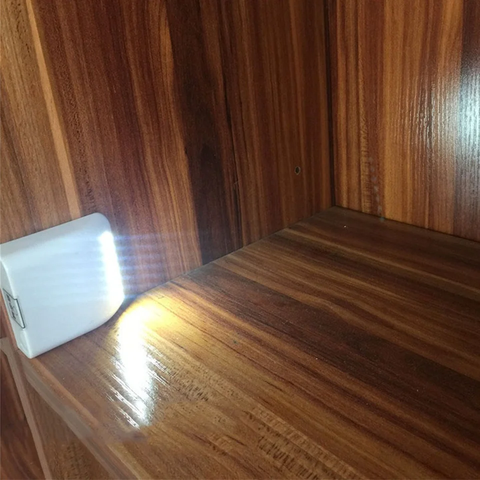 مصباح LED لاسلكي تحت الكابين، ضوء خزانة مستشعر الحركة، 7 مصابيح LED تشغيل/إيقاف تلقائي، مصباح مفصلي لخزانة المطبخ، بدون مضرب #4