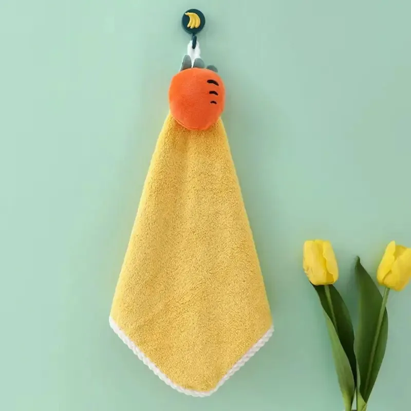 2-Pack Cartoon Children's Hand Towels, Soft Absorbent Handkerchiefs, Kitchen and Bathroom Baby and Children's Wet Wipes, Face Towels, Hanging Towels view 3
