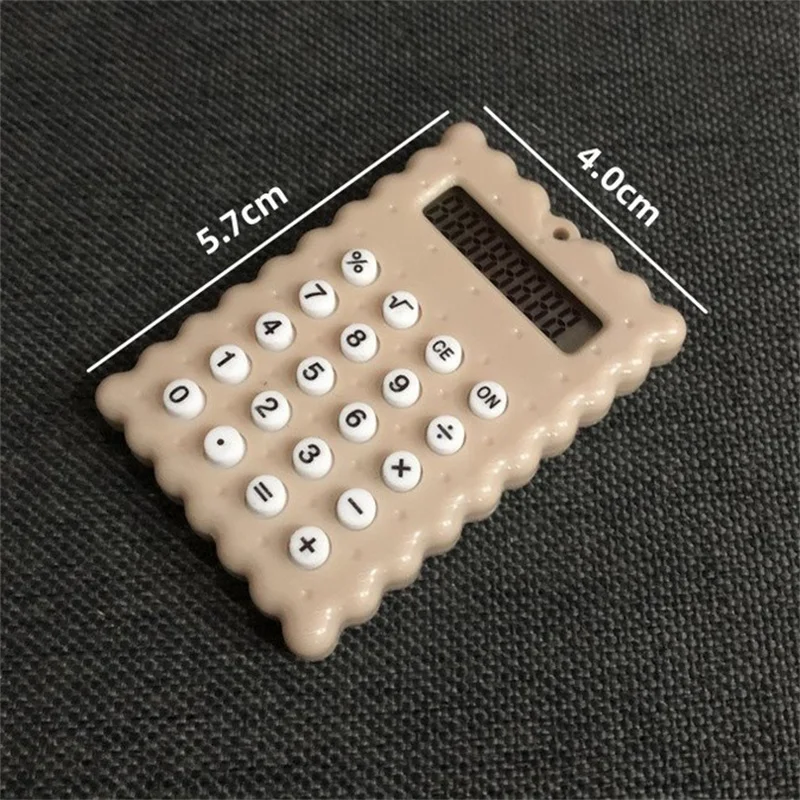 Calcolatrice a forma di biscotto Kawaii calcolatrice portatile studenti Mini calcolatrice per esami tascabili contatore a 8 cifre forniture per ufficio scolastico