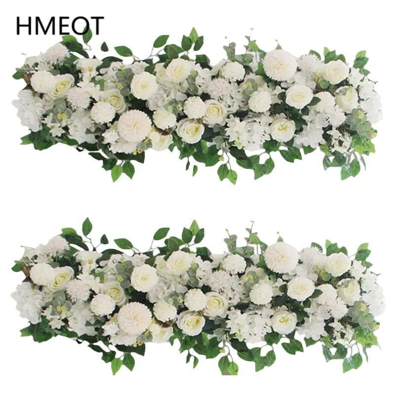 Customize Artificial Floral White Rose Peony Flower Arrangement Wedding Table Centerpiece Flower Ball Party Arch Decor Backdrop