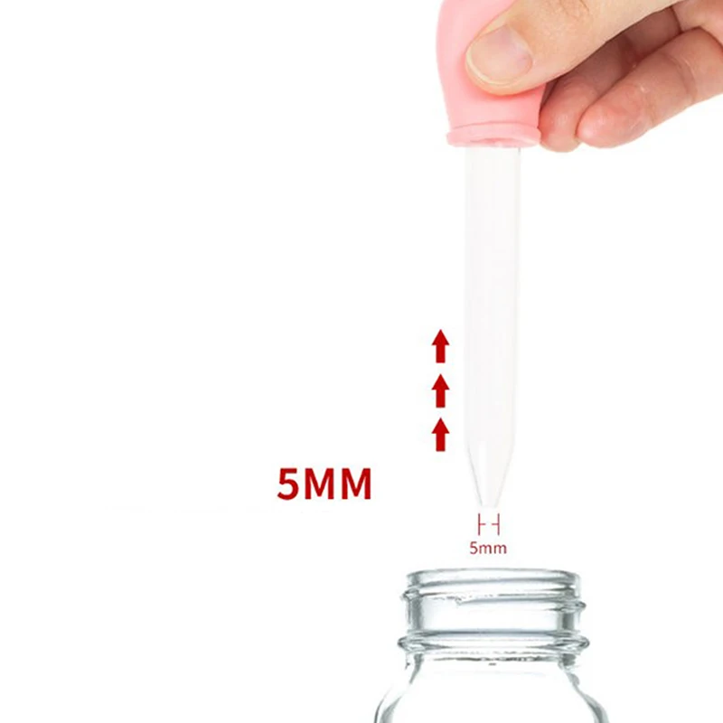 5ml Straw Silicone Straw Dropper Children Anti-choke Feeding Medicine Straw With Scale School Laboratory Experimental Supplies