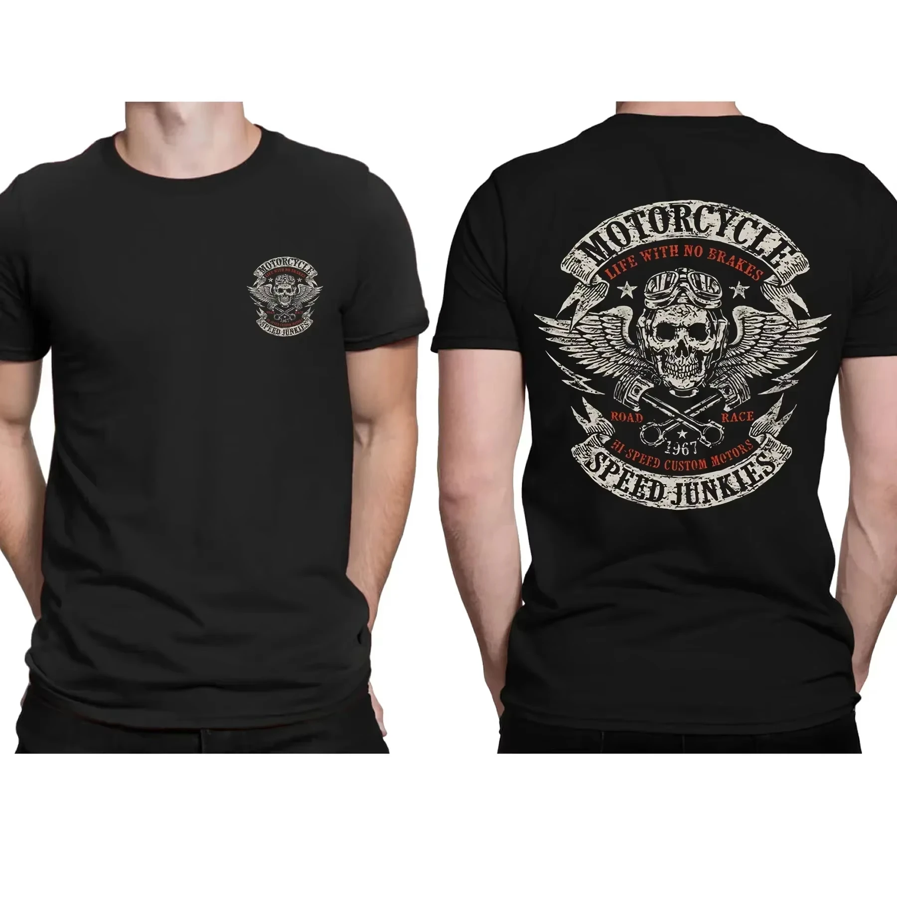 

Essential Motorcycle Speed Junkies Bike Chopper Mc Bike T-shirt Men's T-shirt Pattern Street Wear Sports Exercise