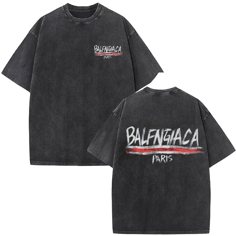 

Oversized Graphic T Shirt for Men Women Vintage Washed Print Short Sleeve Tees High Quality Luxury Brand Gym Y2k Top Summer 2025