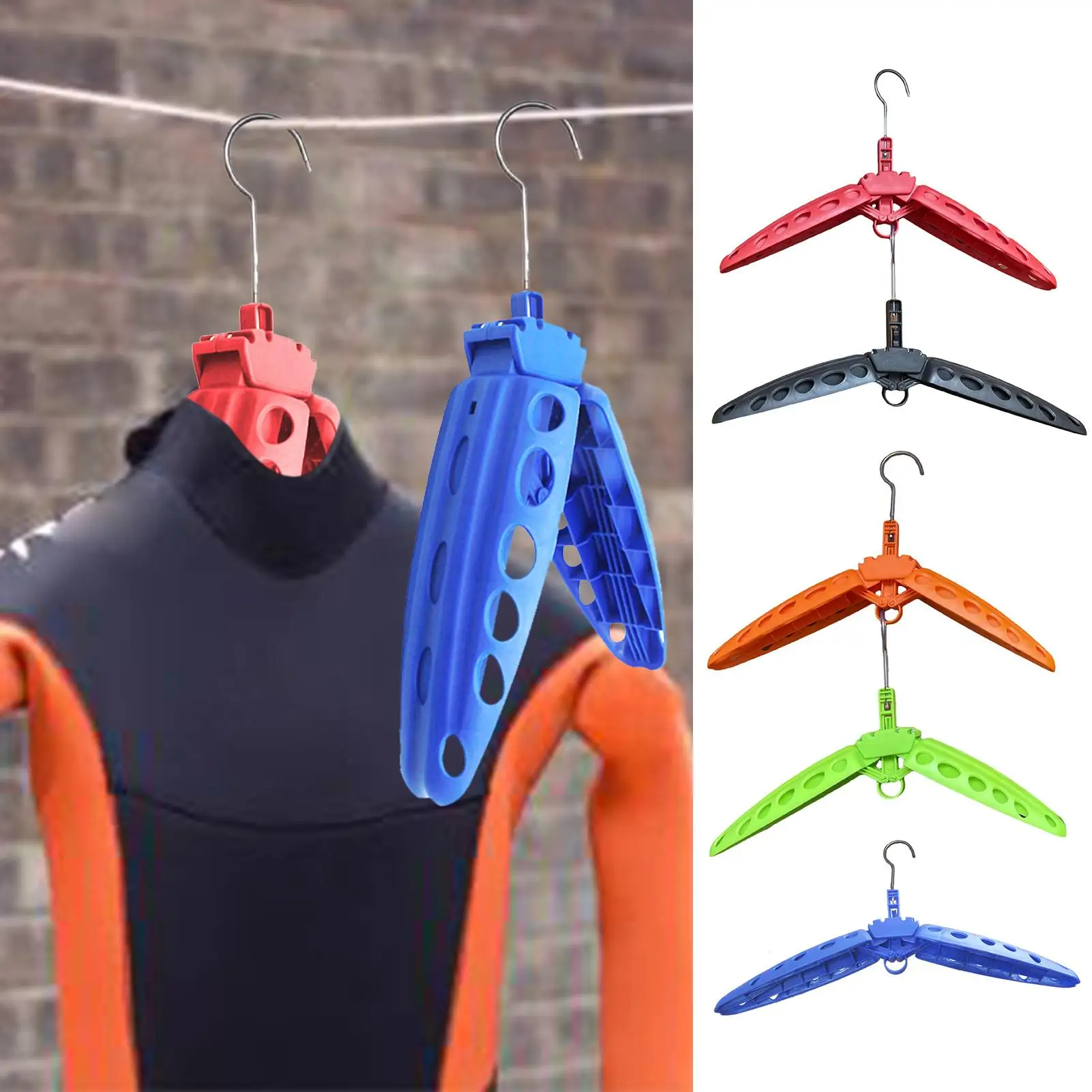 Portable Foldable Travel Wetsuit Hanger Heavy Duty Diving Suit Bracket Surfing Quick Dry Vented Folding Clothes Drying Rack