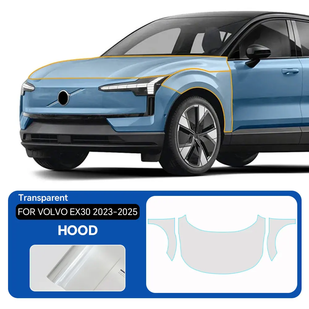 

Защитная пленка из ТПУ 8.5 Mil для капота Volvo EX30 2023-2025, предварительно вырезанный комплект PPF, прозрачная защитная пленка для кузова автомобиля, устойчивая к царапинам
