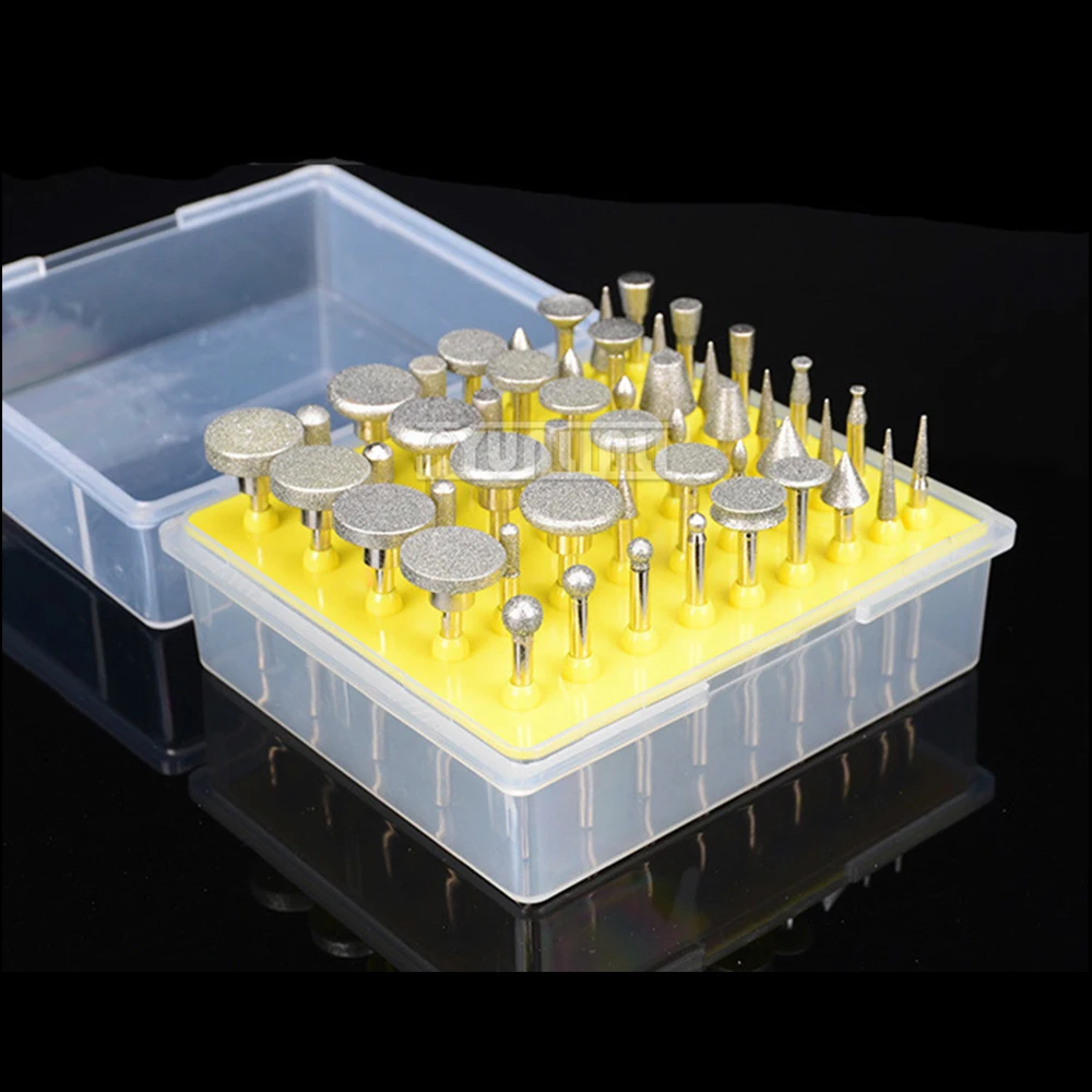 50 قطعة رؤوس طحن نحت الماس ، اليشم ، الشمع الكثيف ، الحجر الخام ، مصقول ، مقشر ، رمل الماس ، إبر الطحن 2025 جديد