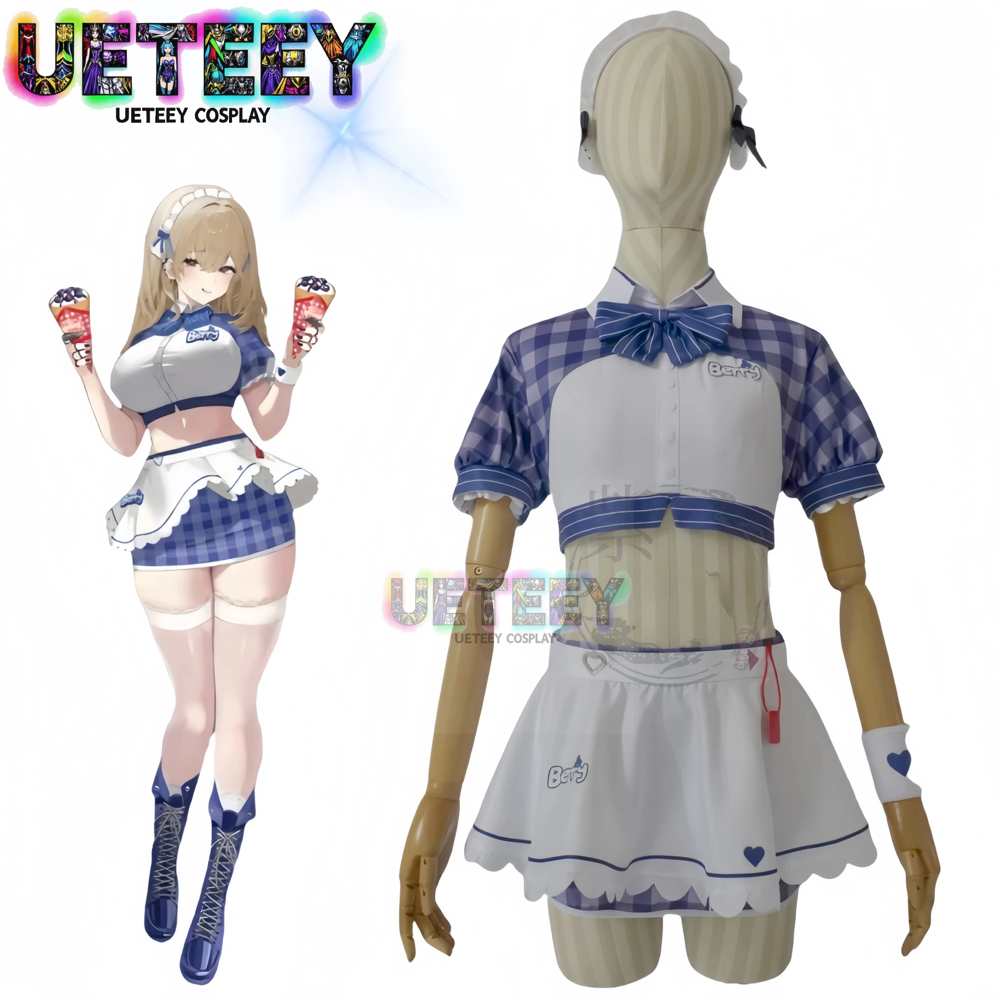 

UETEEY Anime the Goddess of Victory Nikke Victory Goddess Crepe Collaboration Tia Naga Alice Cosplay Costume Dress Halloween