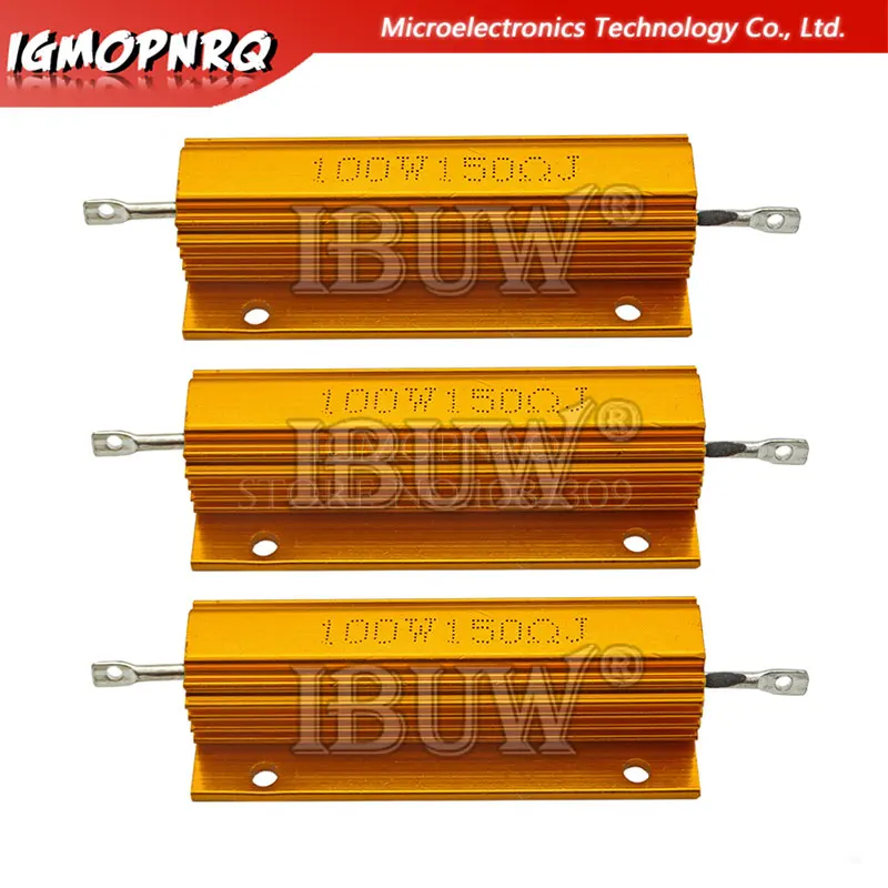 

100W 0.01 ~ 100K Aluminum Power Metal Shell Case Wirewound Resistor 0.1 0.5 1 1.5 2 6 8 10 20 100 150 200 300 1K 10K ohm RX24