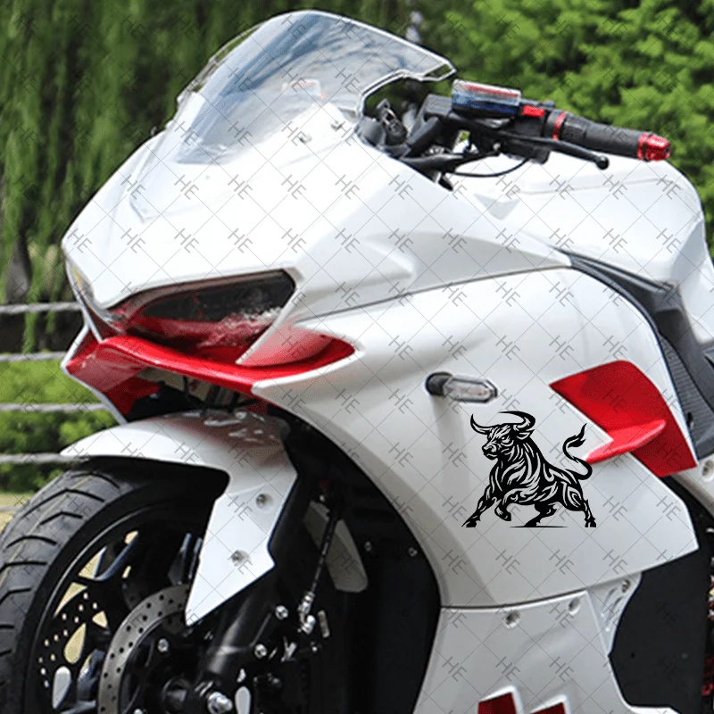 Bull Line Art Vinyl Sticker, Waterproof Decal for Motorcycle Electric Scooter Phone Laptop Cup Helmet Decoration