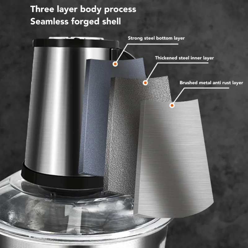 5L 500W Electric Meat Grinder Multifunctional Food Processor With Stainless Steel Blades For Veggies Fruits Nuts US Plug 110V