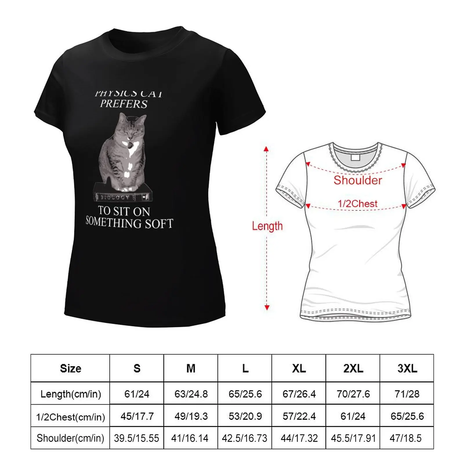 Physics Cat T-Shirt Short sleeve tee lady clothes cute tops Female clothing Women's tops