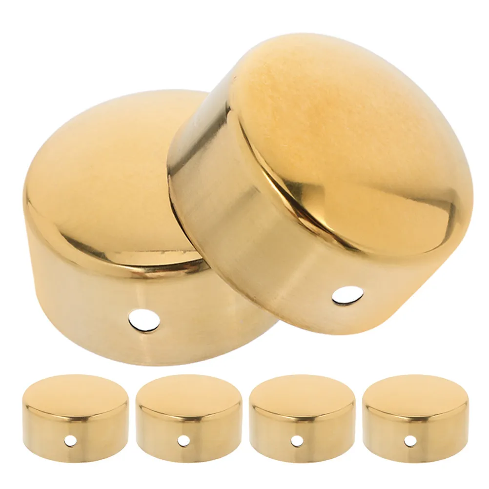 6Pcs Stainless Steel Handrail End Caps 45Mm Round Polished Sturdy Finish for Staircase Railings Sealing Covers