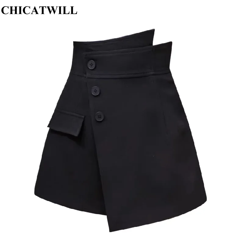 Ins Spring Summer Women Skirt Shorts Irregular Design Suiting Short Pants Europe American OL High Waist Lady Skirts