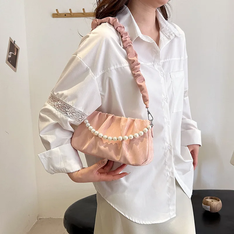 

2025 Light Luxury Niche Convertible Pearl Crossbody Bag - High-End Multi-Functional Purse for All Occasions