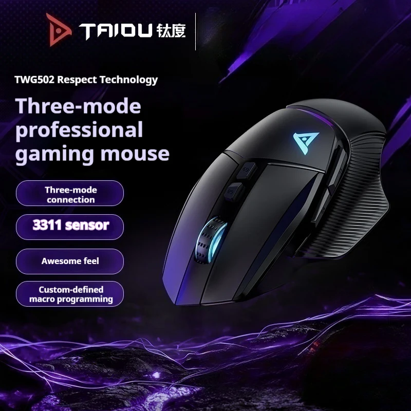 

TAIDU TWG502 Gaming Mouse with RGB 2.4G Wireless Bluetooth Mouse 3Mode 14800DPI Lightweight for PC Gamer Computer Laptop