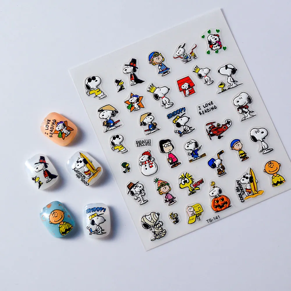 Snoopy Cartoon Nail Stickers Animation Nail Art Decoration Cute Waterproof Stickers Nail Art Decals