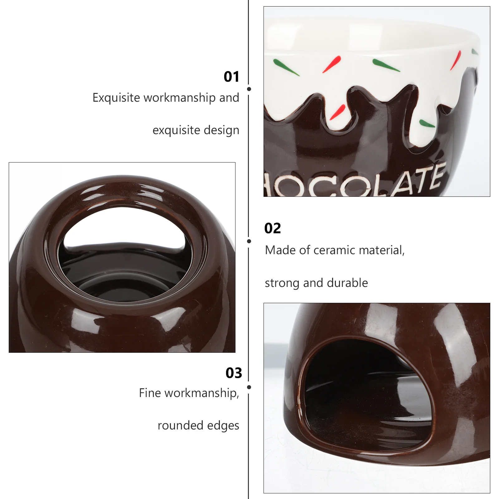 

Керамический набор подогревателей сыра, съемный горшок для фондю, салатница для завтрака, принадлежности для плавления шоколада, кухонная миска для фруктов