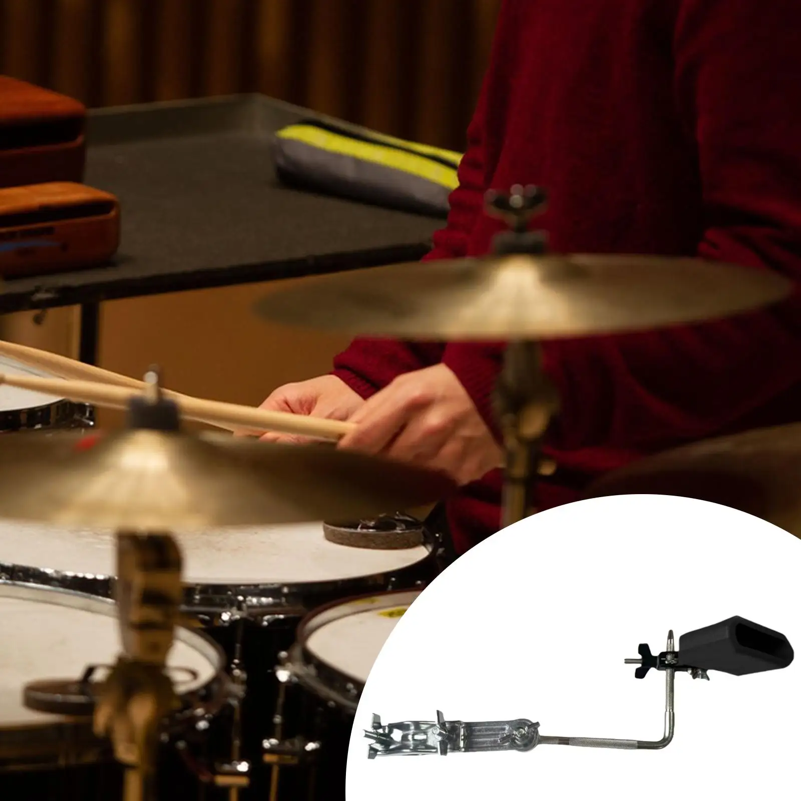 Zinc Alloy Cowbell Holder with Expansion Clamp Multifunctional Drum Rack Parts for Drum Stack for Jazz Drum Set