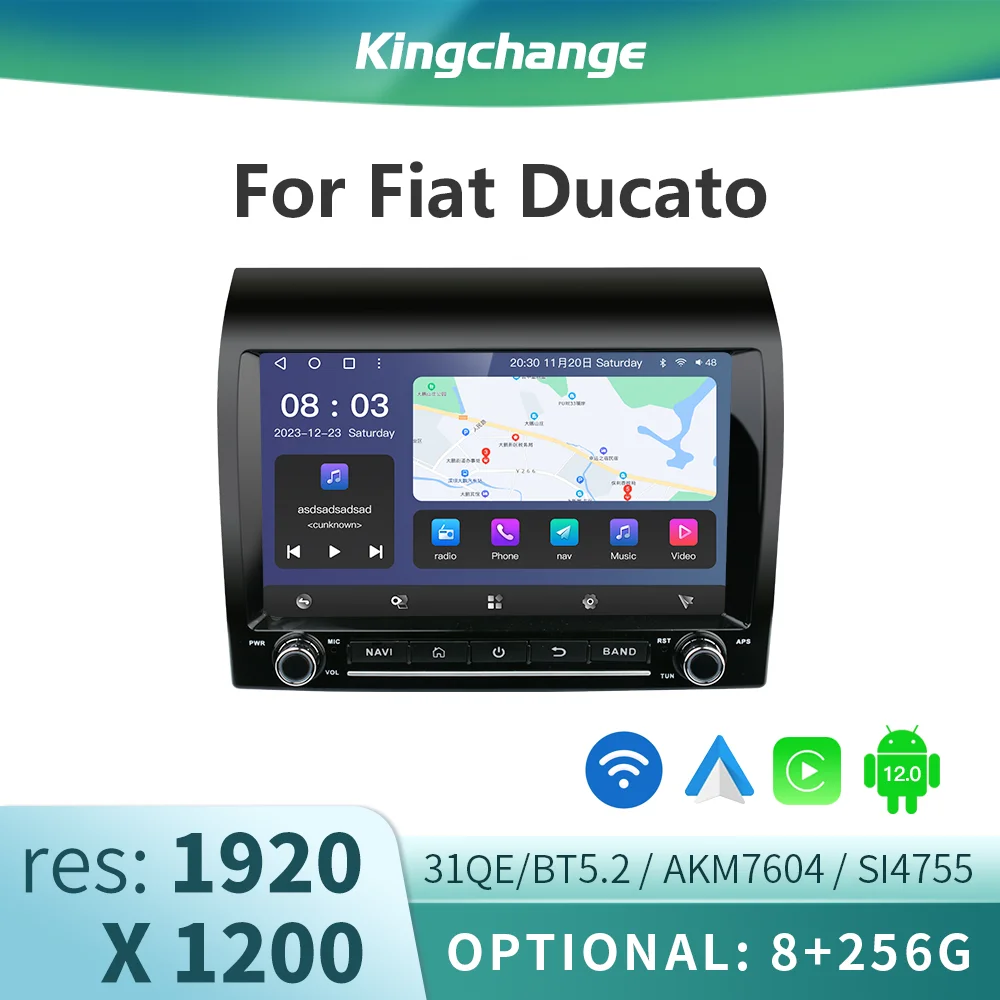 Kingchange 8''For Fiat Ducato Peugeot Boxer Citroen Jumper 2 2006-2022 Car Radio Android Multimedia Player Auto Carplay Screen