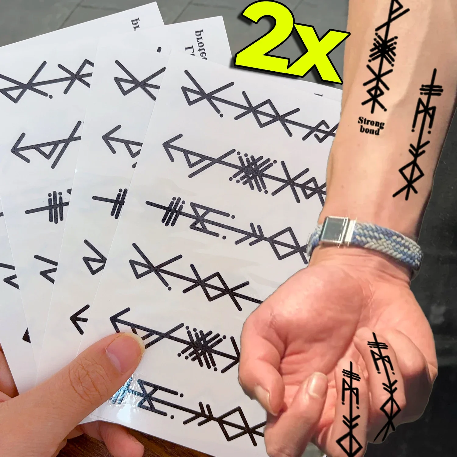 

Punk Rock Temporary Tattoo Sticker Cool Gothic Letters Fake Tattoos Semi Permanent Waterproof Tattoos Sticker for Hand Neck Body