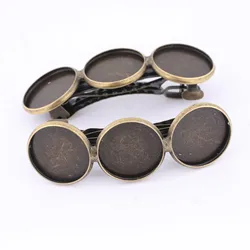 10pcs Antique Bronze Fit 16mm Cabochon Hair Clip Base Settings Findings Diy Bezel Hairclip Hairpin Blanks For Jewelry Making
