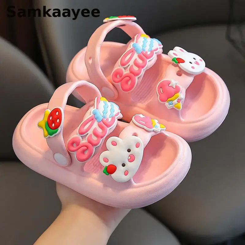 

0-5y Children Sandals Summer Mules & Clogs Kids Beach Shoes Soft Soled Anti-slip Slippers Girls Boys Casual Breathable Sandalias