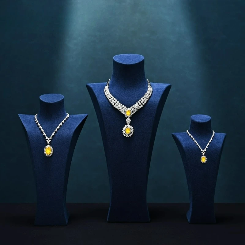 

Portrait neck necklace display stand, microfiber store jewelry stand, portrait model necklace pendant stand